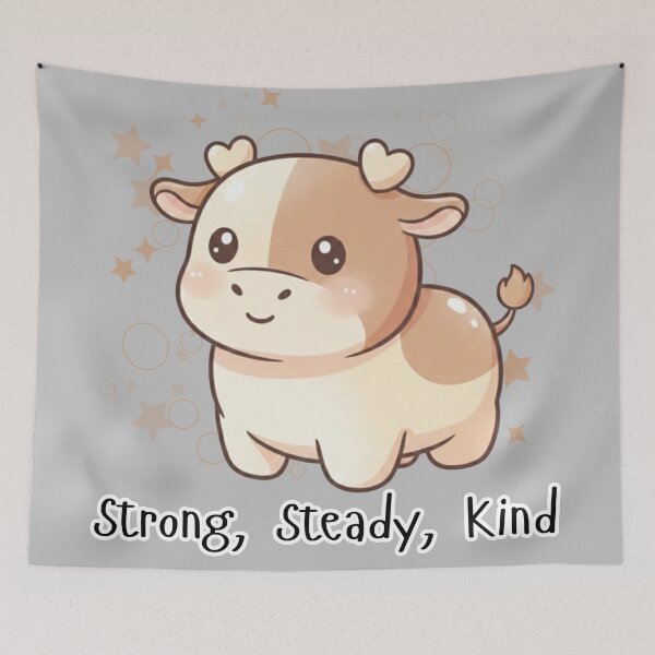 Item preview, Kawaii Lunar Zodiac OX: Strong, Steady, Kind Pastel designed and sold by SebastianSpace.