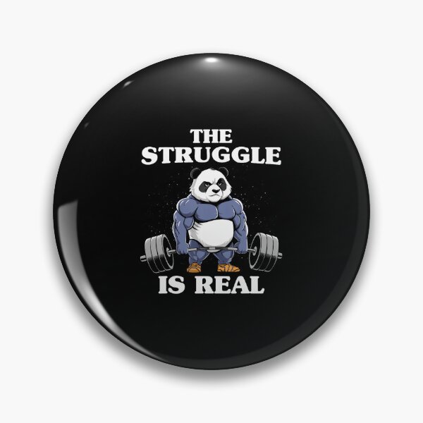 Item preview, The Struggle Is Real Panda Lifting Weights Deadlift designed and sold by TommieJune.