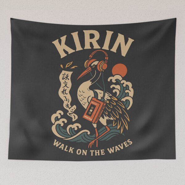 Item preview, Walk On The Waves - Vintage Cassette Player Bird Kirin designed and sold by Teeseas Wave.