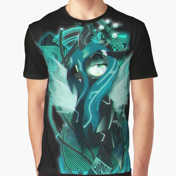 Dark Synthwave/Cyberpunk Queen Chrysalis Graphic T-Shirt