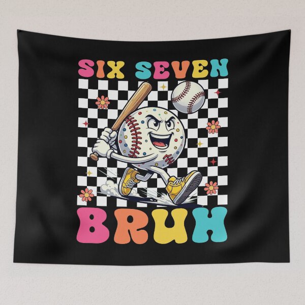 Item preview, Funny Baseball Cartoon T-Shirt – Six Seven Bruh designed and sold by LashondaGreen89.