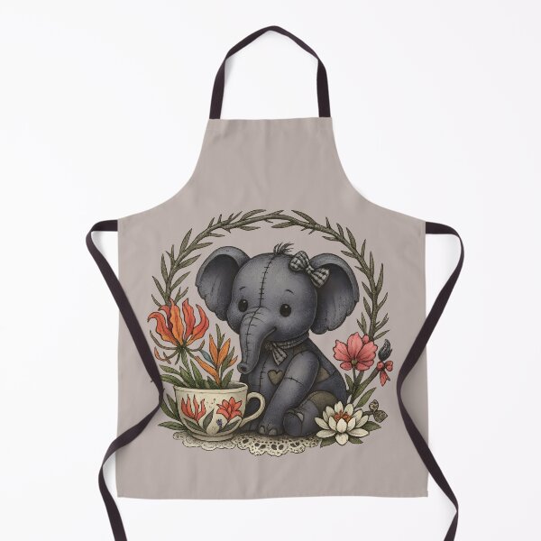 Item preview, Patchwork Baby Elephant with Teacup designed and sold by MvuuStudio.