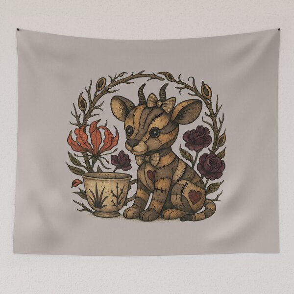 Item preview, Patchwork Kudu Calf with Teacup designed and sold by MvuuStudio.