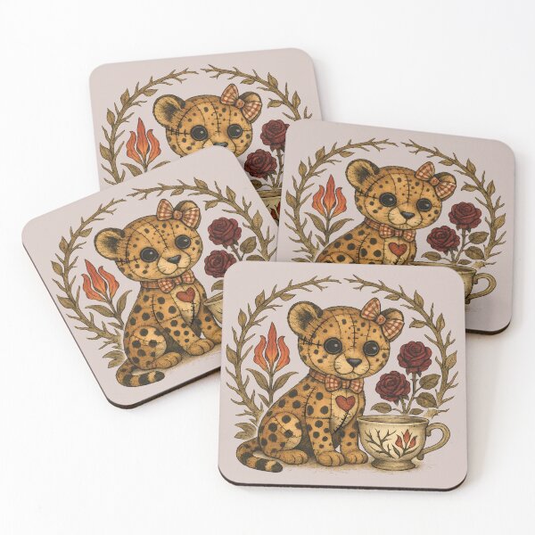Item preview, Patchwork Cheetah Cub with Roses designed and sold by MvuuStudio.