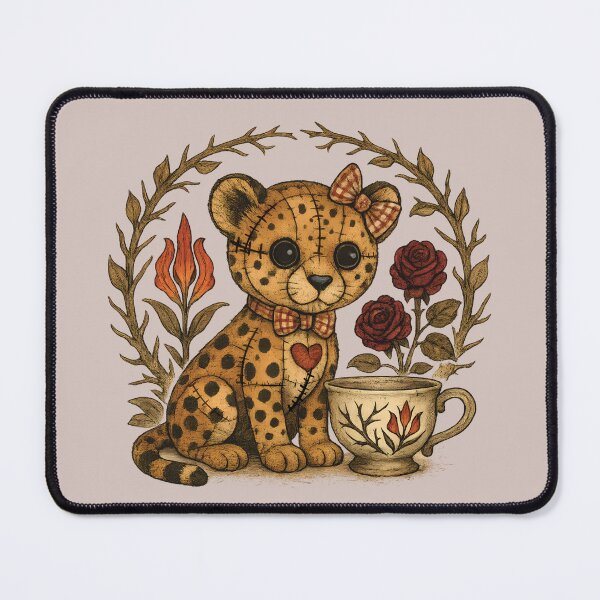 Item preview, Patchwork Cheetah Cub with Roses designed and sold by MvuuStudio.