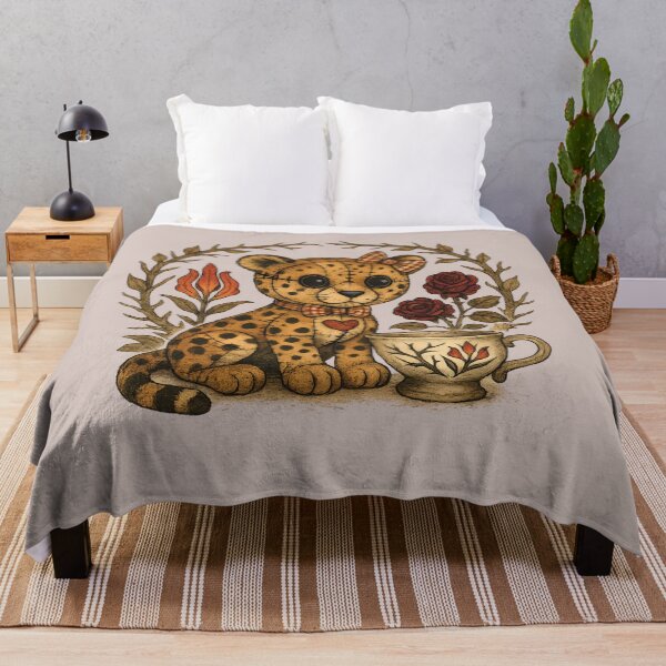 Item preview, Patchwork Cheetah Cub with Roses designed and sold by MvuuStudio.