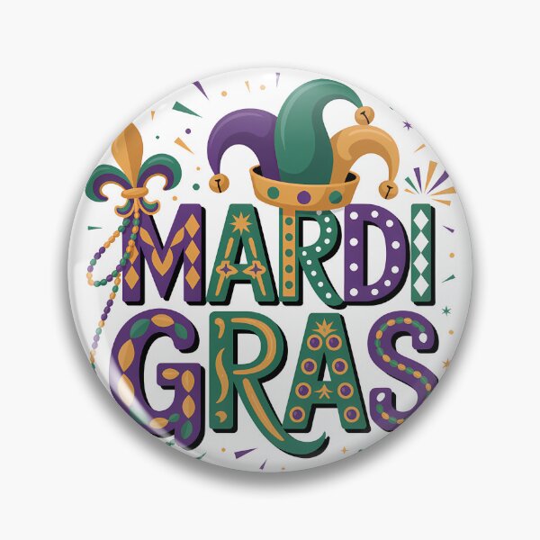 Item preview, Festive New Orleans Mardi Gras Typography & Jester Mask Illustration designed and sold by RoyesButler.
