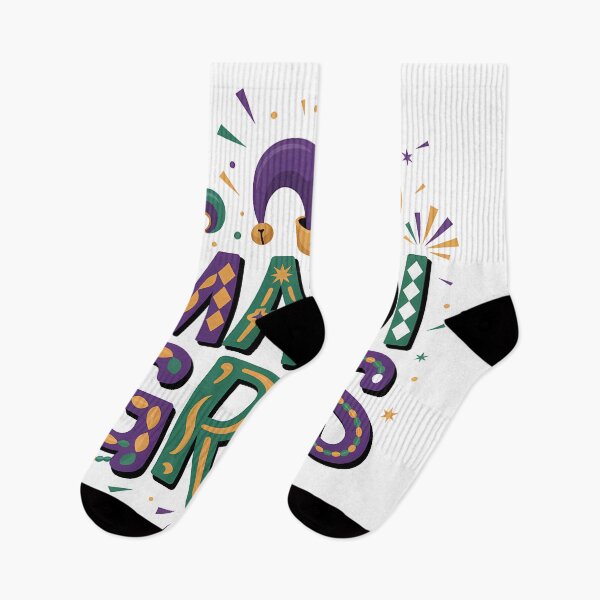 Item preview, Festive New Orleans Mardi Gras Typography & Jester Mask Illustration designed and sold by RoyesButler.