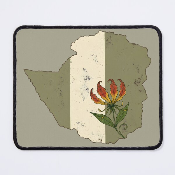 Item preview, Flame Lily on Vintage Map Silhouette – Olive & Ivory Tricolor designed and sold by MvuuStudio.