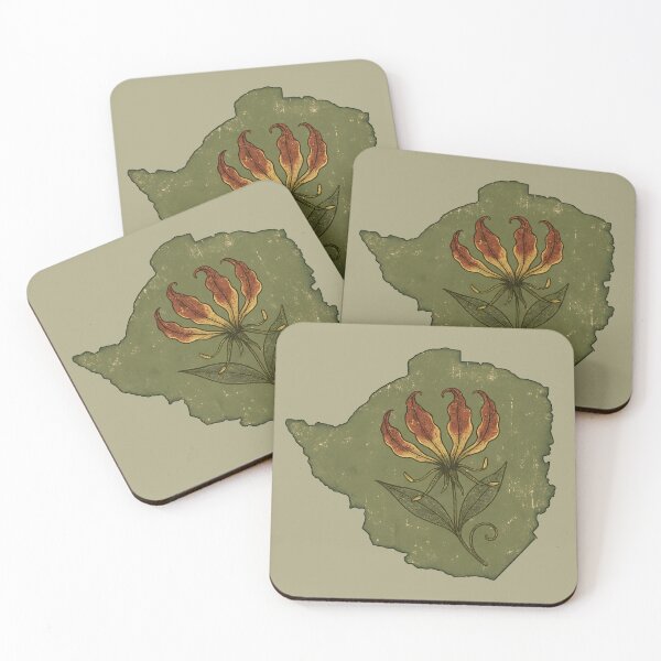 Item preview, Vintage Map Silhouette with Flame Lily designed and sold by MvuuStudio.