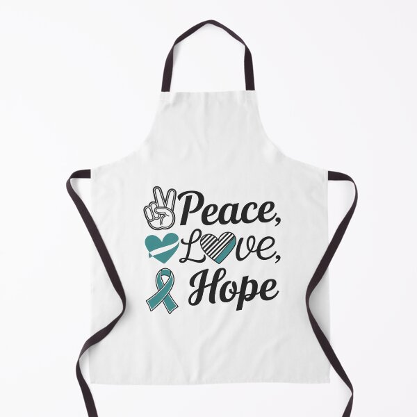 Item preview, Ovarian Cancer Awareness Peace Love Hope I Wear Teal Ribbon designed and sold by SIGORDESIGN.