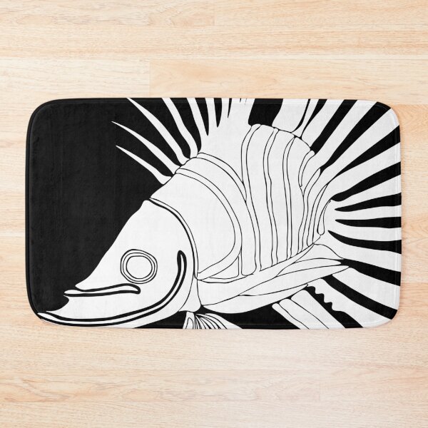 Item preview, Lion Fish Drawing in White designed and sold by BoldLineArt.