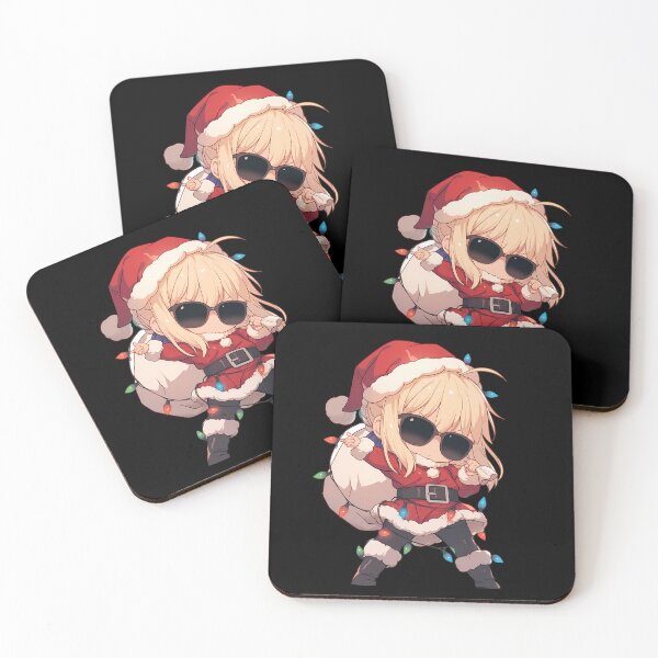 Item preview, Saber Fate Stay Night Christmas Chibi Santa Festive Anime Girl designed and sold by CarlosBender.