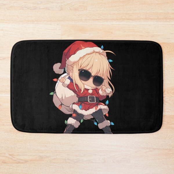 Item preview, Saber Fate Stay Night Christmas Chibi Santa Festive Anime Girl designed and sold by CarlosBender.