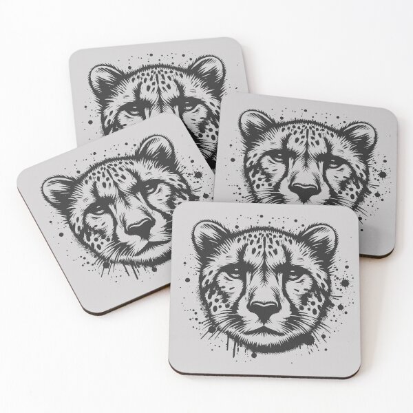 Item preview, Cheetah Focus – High-Contrast Ink Portrait designed and sold by MvuuStudio.