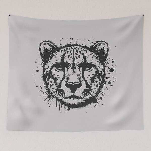 Item preview, Cheetah Focus – High-Contrast Ink Portrait designed and sold by MvuuStudio.