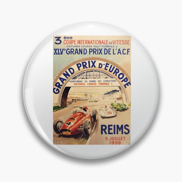 Item preview, Reims Grand Prix d'Europe 1959 Vintage Poster designed and sold by CharlieDesings.