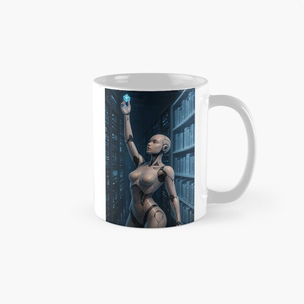 Item preview, Ava x Library Robot Holding Crystal In Server Room designed and sold by CathryneDelamort.