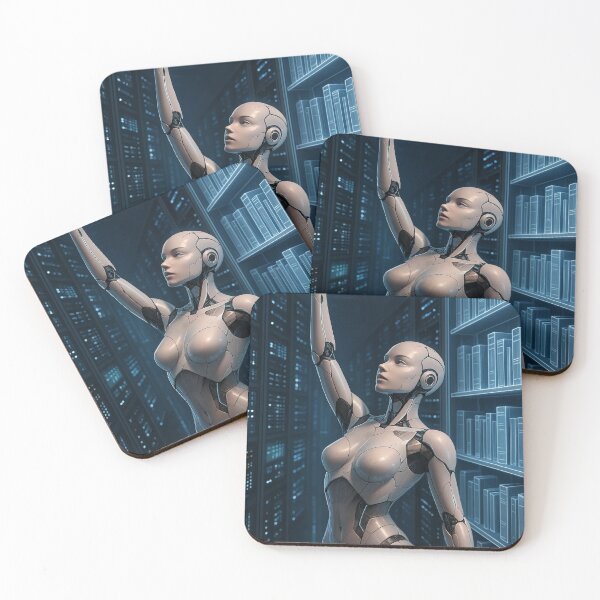 Item preview, Ava x Library Robot Holding Crystal In Server Room designed and sold by CathryneDelamort.