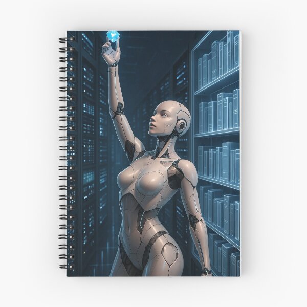 Item preview, Ava x Library Robot Holding Crystal In Server Room designed and sold by CathryneDelamort.