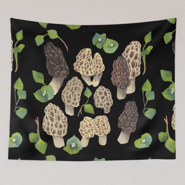 Item preview, Morel Mushrooms and Miner's Lettuce designed and sold by UnderstoryArtStudio.