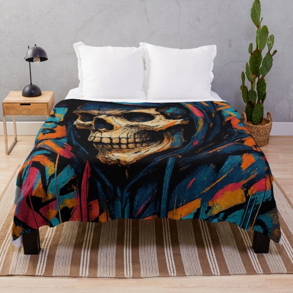Item preview, Graffiti Skull Streetwear Art – Neon Urban Chaos designed and sold by FUIRY .
