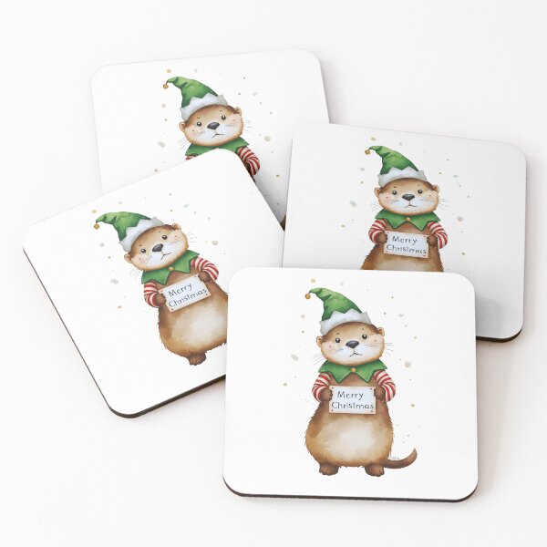 Item preview, Festive Otter Dressed as an Elf – Holiday Cheer Artwork designed and sold by Otterly Cute.
