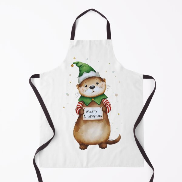 Item preview, Festive Otter Dressed as an Elf – Holiday Cheer Artwork designed and sold by Otterly Cute.