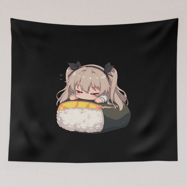 Item preview, Shimada Alice Sushi Sleep Kawaii Chibi Girls Und Panzer Anime designed and sold by CarlosBender.