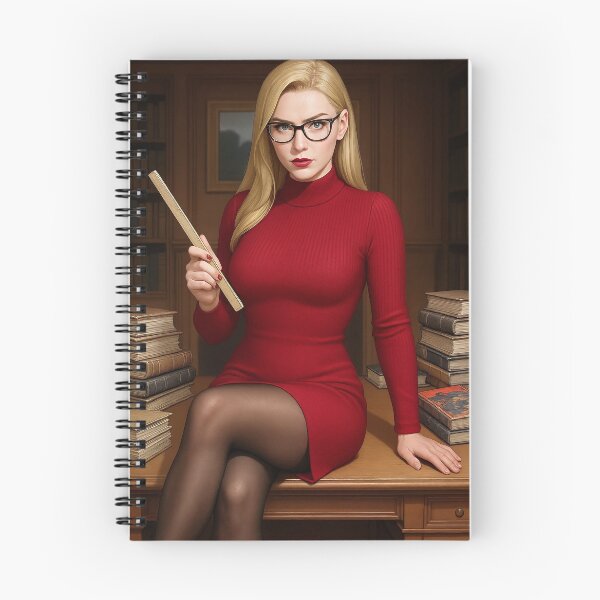 Item preview, Ilya Martin in red dress holding book in library designed and sold by CathryneDelamort.