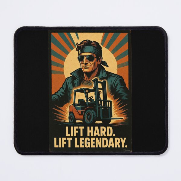 Item preview, LIFT HARD. LIFT LEGENDARY – Retro Forklift Hero designed and sold by RetroNibylander.