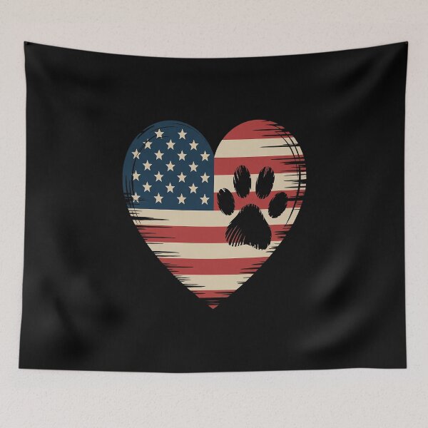 Item preview, American Flag Dog and Cat Paw Patriotic 4th Of July designed and sold by Moxizz.