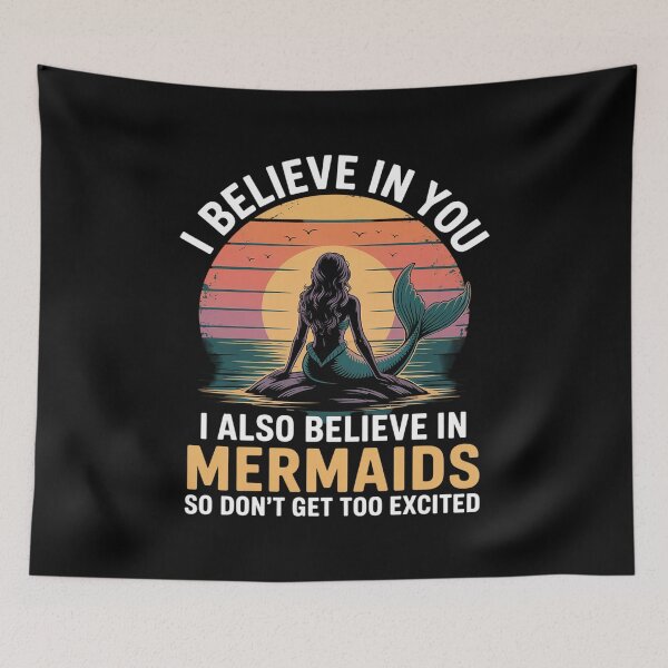 Item preview, Mermaid Retro Sunset Ocean Mermaids Mythology designed and sold by ShelFisher.