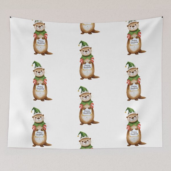 Item preview, Cute Otter Elf Outfit – Christmas Animal Illustration designed and sold by Otterly Cute.