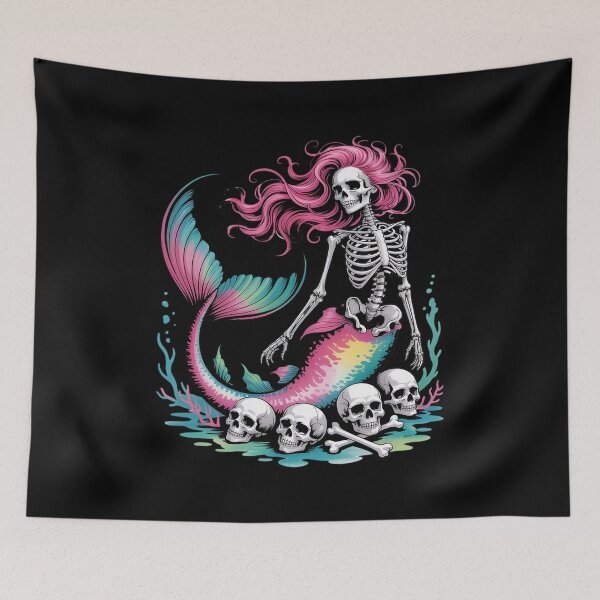 Item preview, Mermaid Skull Ocean Wave Siren Skeleton Sea designed and sold by ShelFisher.