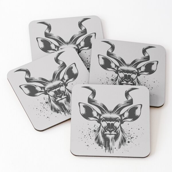Item preview, Greater Kudu Horns – Monochrome Ink Splash  designed and sold by MvuuStudio.