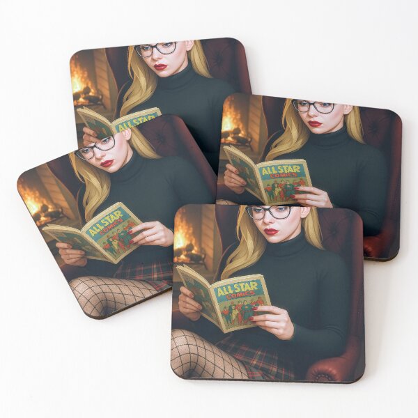 Item preview, Ilya Martin reads All Star Comics by fireplace designed and sold by CathryneDelamort.