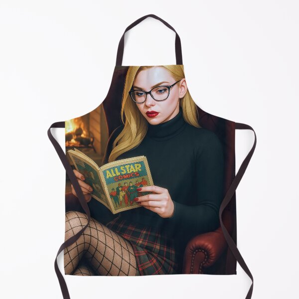 Item preview, Ilya Martin reads All Star Comics by fireplace designed and sold by CathryneDelamort.