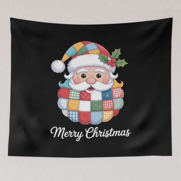 Artikelvorschau, Fröhliche Weihnachten, Patchwork-Weihnachtsmann entworfen und verkauft von Rotasiin.