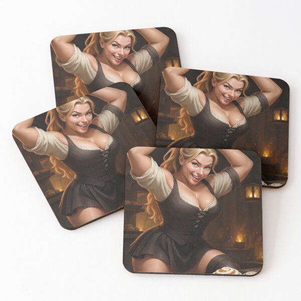Item preview, Astrid in leather corset baking cinnamon rolls designed and sold by CathryneDelamort.