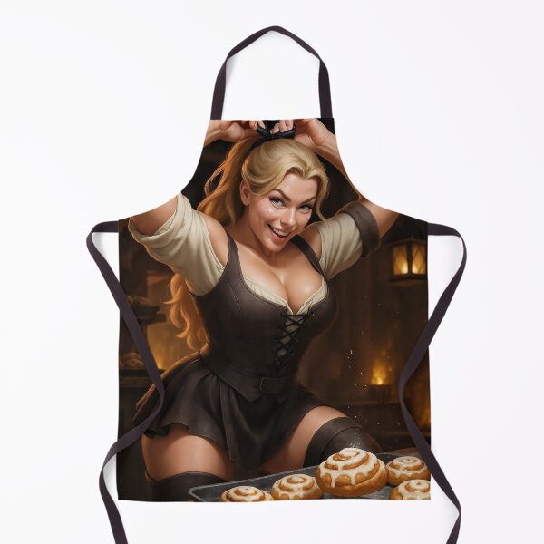 Item preview, Astrid in leather corset baking cinnamon rolls designed and sold by CathryneDelamort.