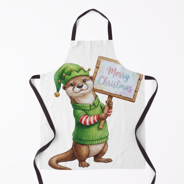 Item preview, Kawaii Otter in Elf Costume – Christmas Party Design designed and sold by Otterly Cute.