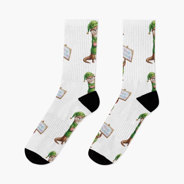 Item preview, Kawaii Otter in Elf Costume – Christmas Party Design designed and sold by Otterly Cute.