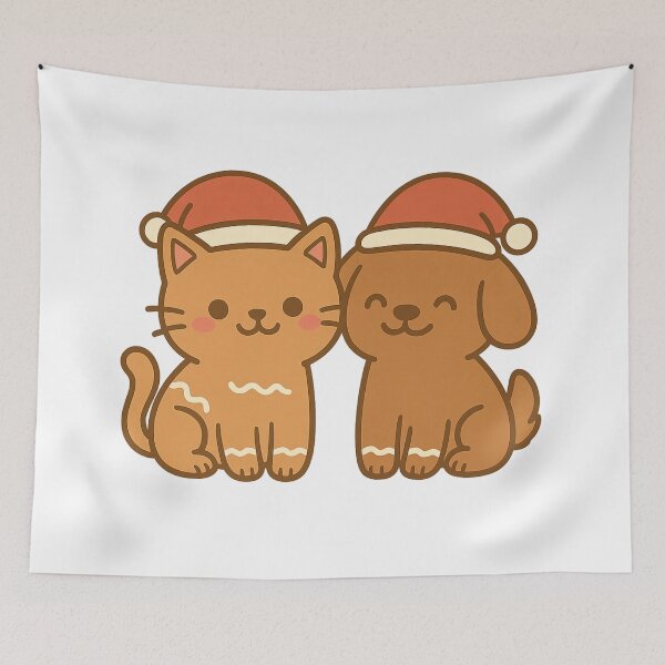 Item preview, Gingerbread Cat and Dog – Kawaii Christmas Cookies designed and sold by VibeLab_Art.