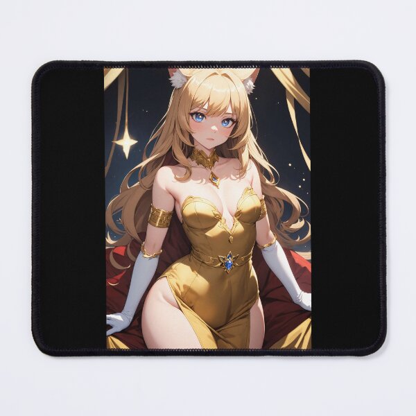 Item preview, Cat Girl Gold Dress Furry Kemonomimi Art designed and sold by iloveanimechibi.
