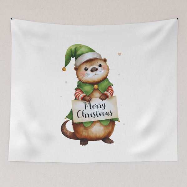 Item preview, Holiday Otter Elf – Cute Christmas Outfit Artwork designed and sold by Otterly Cute.