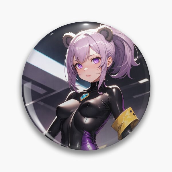 Item preview, Latex Catsuit Girl Purple Hair Panda Ears Art designed and sold by iloveanimechibi.