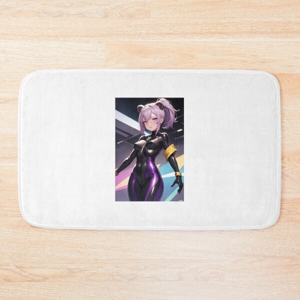 Item preview, Latex Catsuit Girl Purple Hair Panda Ears Art designed and sold by iloveanimechibi.
