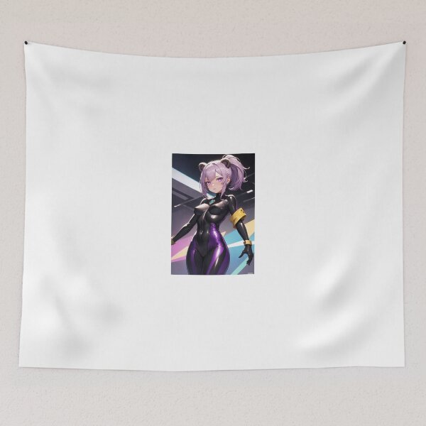 Item preview, Latex Catsuit Girl Purple Hair Panda Ears Art designed and sold by iloveanimechibi.