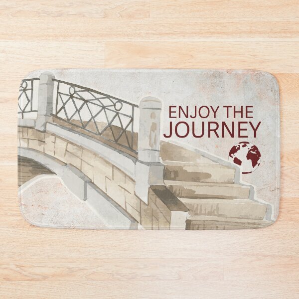 Item preview, Enjoy the Journey Bridge with globe illustration designed and sold by CHASAcreative.